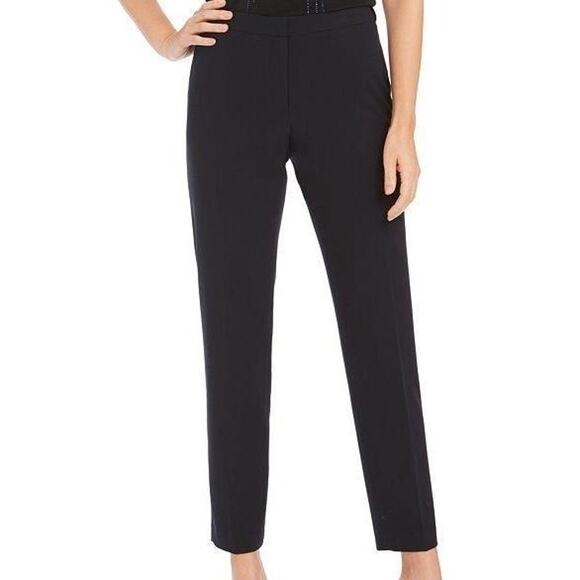 Calvin Klein Navy Blue Highline Slim Straight-Leg Dress Pants Women's Size 4 - Picture 1 of 11